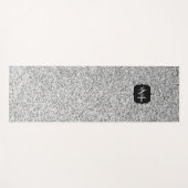Glitzern Monogram für silbergraue helle Glitzer Yogamatte (Vorderseite (Horizontal))