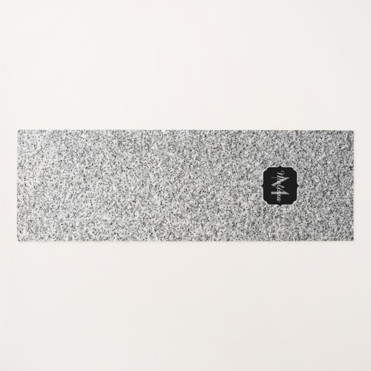 Glitzern Monogram für silbergraue helle Glitzer Yogamatte (Vorderseite (Horizontal))