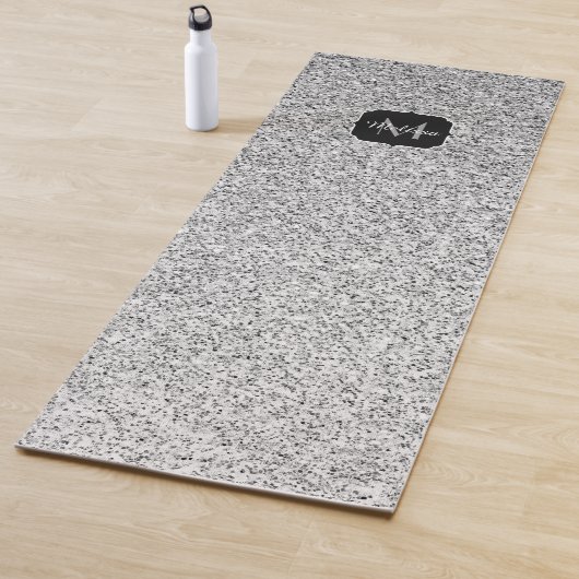 Glitzern Monogram für silbergraue helle Glitzer Yogamatte (Beispiel)