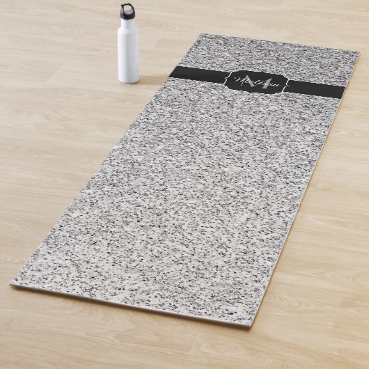 Glitzern Monogram für silbergraue helle Glitzer Yogamatte (Beispiel)