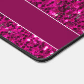 Glitzern Monogram, glänzend pinkfarbener Glitzer Schreibtischunterlage (Ecke)