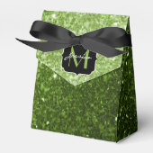 Glitzern Monogram, hellgrüner Glitzer Geschenkschachtel (Vorderseite)