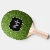 Glitzern Monogram, hellgrüner Glitzer Tischtennis Schläger (Seitenansicht)