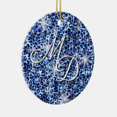 Glitzern Monogram Keramik Ornament (Rechts)