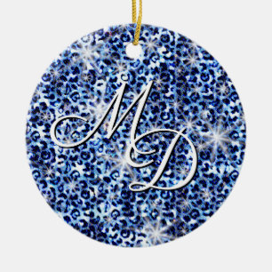 Glitzern Monogram Keramik Ornament
