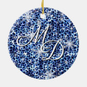 Glitzern Monogram Keramik Ornament (Hinten)