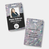 Glitzern Niedliches Mitarbeiter-Foto-ID-Abzeichen Ausweis (Vorder- & Rückseite)