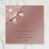 Glitzern & Rose Gold Glamour Geburtstagsparty Geschenkanhänger (Vorderseite)