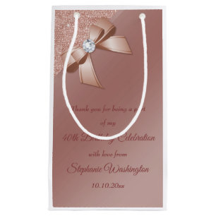 Glitzern & Rose Gold Glamour Geburtstagsparty Kleine Geschenktüte