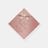 Glitzern & Rose Gold Glamour Geburtstagsparty Serviette (Ecke)