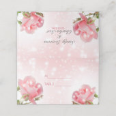 Glitzern Rose Platzkarte (Außenseite Aufgefaltet)