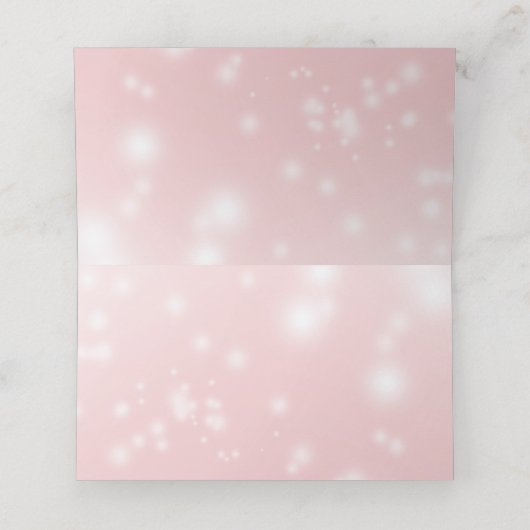 Glitzern Rose Platzkarte (Innenseite Aufgefaltet)