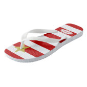 Glitzern Star Custom Red Strips Badesandalen (Schrägansicht)