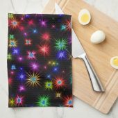 Glitzern, Stars und Feuerwerkskörper Geschirrtuch (Viertel Falte)