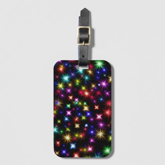 Glitzern, Sterne und Feuerwerkskörper Gepäckanhänger (Vorderseite Vertikal)