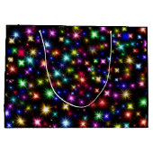 Glitzern, Sterne und Feuerwerkskörper Große Geschenktüte (Rückseite)