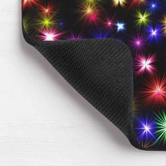 Glitzern, Sterne und Feuerwerkskörper Mousepad (Ecke)