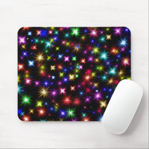 Glitzern, Sterne und Feuerwerkskörper Mousepad