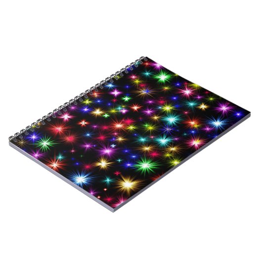 Glitzern, Sterne und Feuerwerkskörper Notizblock (Linke Seite)