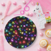 Glitzern, Sterne und Feuerwerkskörper Pappteller (Party)