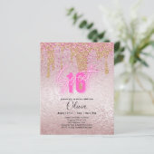 Glitzern Sweet16 Hübsch Girly Pink 16. Geburtstag (Stehend Vorderseite)