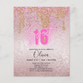 Glitzern Sweet16 Hübsch Girly Pink 16. Geburtstag (Vorderseite)