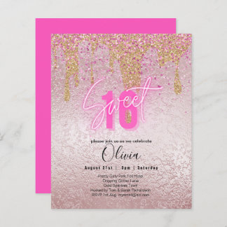 Glitzern Sweet16 Hübsch Girly Pink 16. Geburtstag