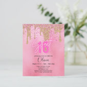 Glitzern Sweet16 Hübsch Girly Pink 16. Geburtstag (Stehend Vorderseite)