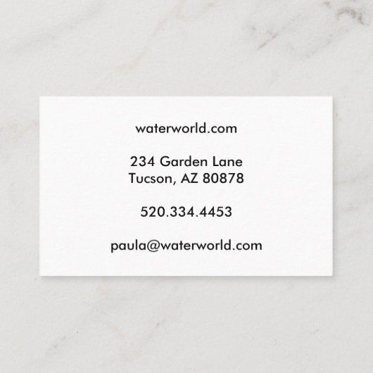 Glitzern Swimming Pool Foto Reisen Visitenkarte (Rückseite)