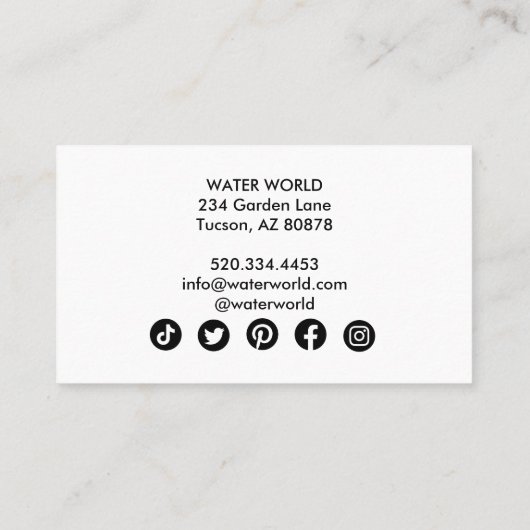 Glitzern Swimming Pool Service Foto Reisen Visitenkarte (Rückseite)