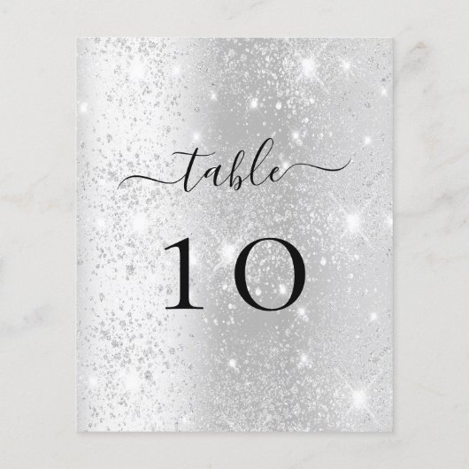 Glitzern-Tischkarte für Silver Glitzer (Rückseite)