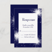 Glitzern-UAWG (blau) RSVP Karte (Vorne/Hinten)