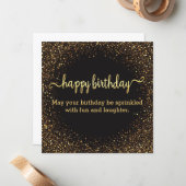 Glitzern und Glitzer zum Geburtstag Mitteilungskarte (Vorderseite/Rückseite Beispiel)