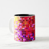 Glitzern und Quadrate Zweifarbige Tasse (Vorderseite Links)