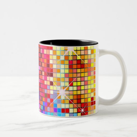 Glitzern und Quadrate Zweifarbige Tasse (Rechts)