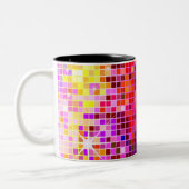 Glitzern und Quadrate Zweifarbige Tasse (Links)