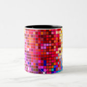 Glitzern und Quadrate Zweifarbige Tasse (Mittel)