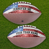 GLITZERN unter US-Flagge Individuelle Name und Ihr Football