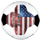 GLITZERN unter US-Flagge Individuelle Name und Ihr Fußball (Gedreht)