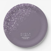 Glitzern Wedding Dark Mauve ID889 Pappteller (Vorderseite)