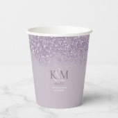 Glitzern Wedding Initials Mauve ID889 Pappbecher (Rückseite)