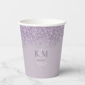 Glitzern Wedding Initials Mauve ID889 Pappbecher (Vorderseite)