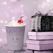 Glitzern Wedding Initials Mauve ID889 Pappbecher