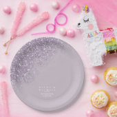 Glitzern Wedding Mauve ID889 Pappteller (Party)