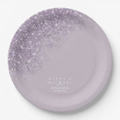 Glitzern Wedding Mauve ID889 Pappteller (Vorderseite)