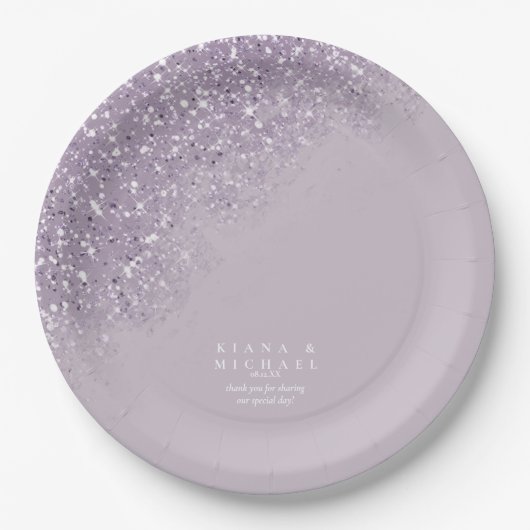 Glitzern Wedding Mauve ID889 Pappteller (Vorderseite)