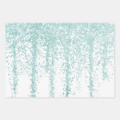 Glitzern-Wrapping Paper (Blaues Grün und Rot) Geschenkpapier Set (Vorderseite 2)