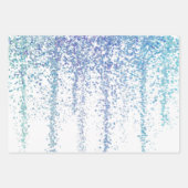 Glitzern-Wrapping Paper (Blaues Grün und Rot) Geschenkpapier Set (Vorderseite)