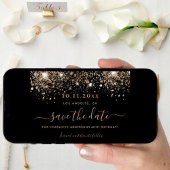 Glitzern zum Birthday Black Gold Glitzer Save The Date