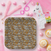 Glitzernde Dekorative Gold- und Silber- Pappteller (Party)
